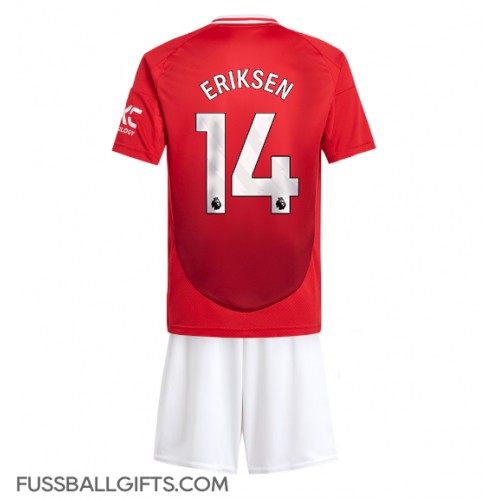 Manchester United Christian Eriksen #14 Fußballbekleidung Heimtrikot Kinder 2024-25 Kurzarm (+ kurze hosen)